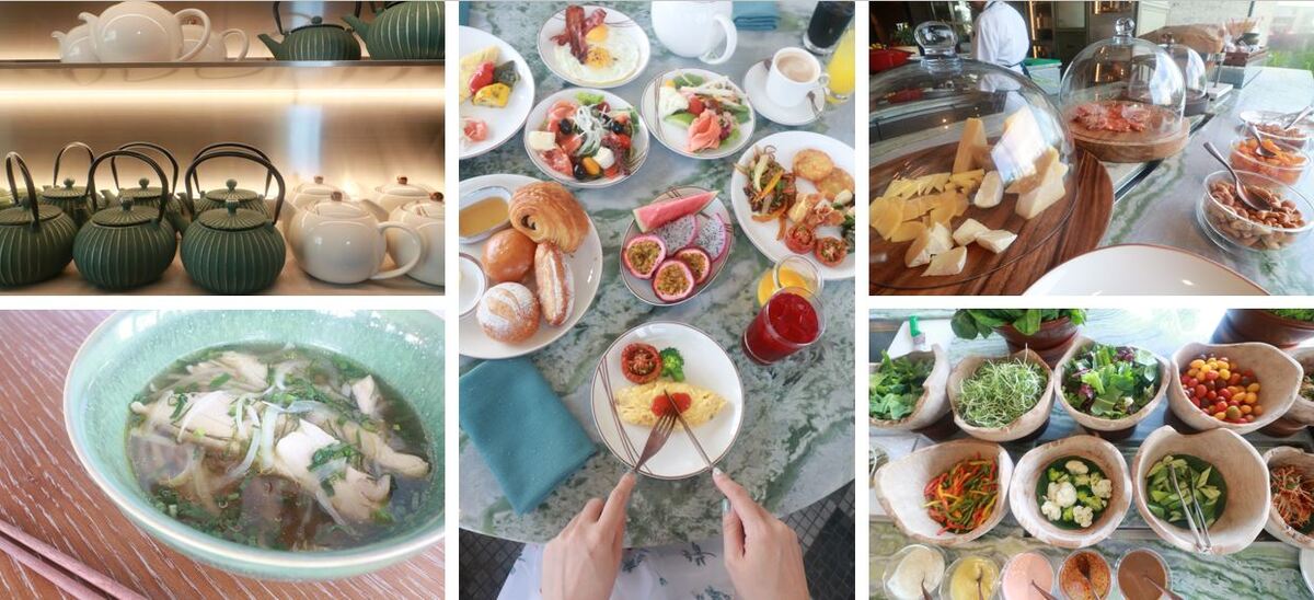 朝食は洋食をメインに、ベトナム料理と中華料理など各種メニューがずらりと並びます。