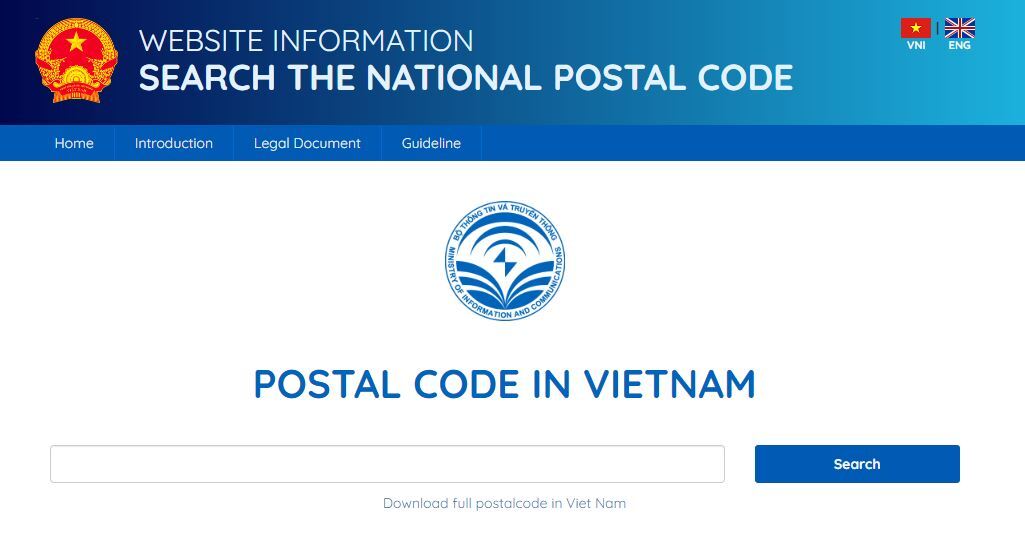 ベトナムの63省の郵便番号リスト