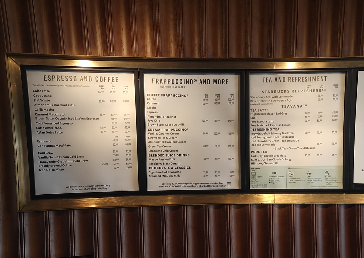 2023年6月現在のメニュー