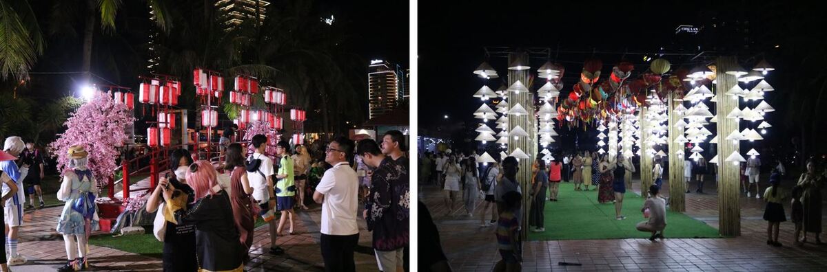 日本とベトナムをモチーフにした写真撮影ブース