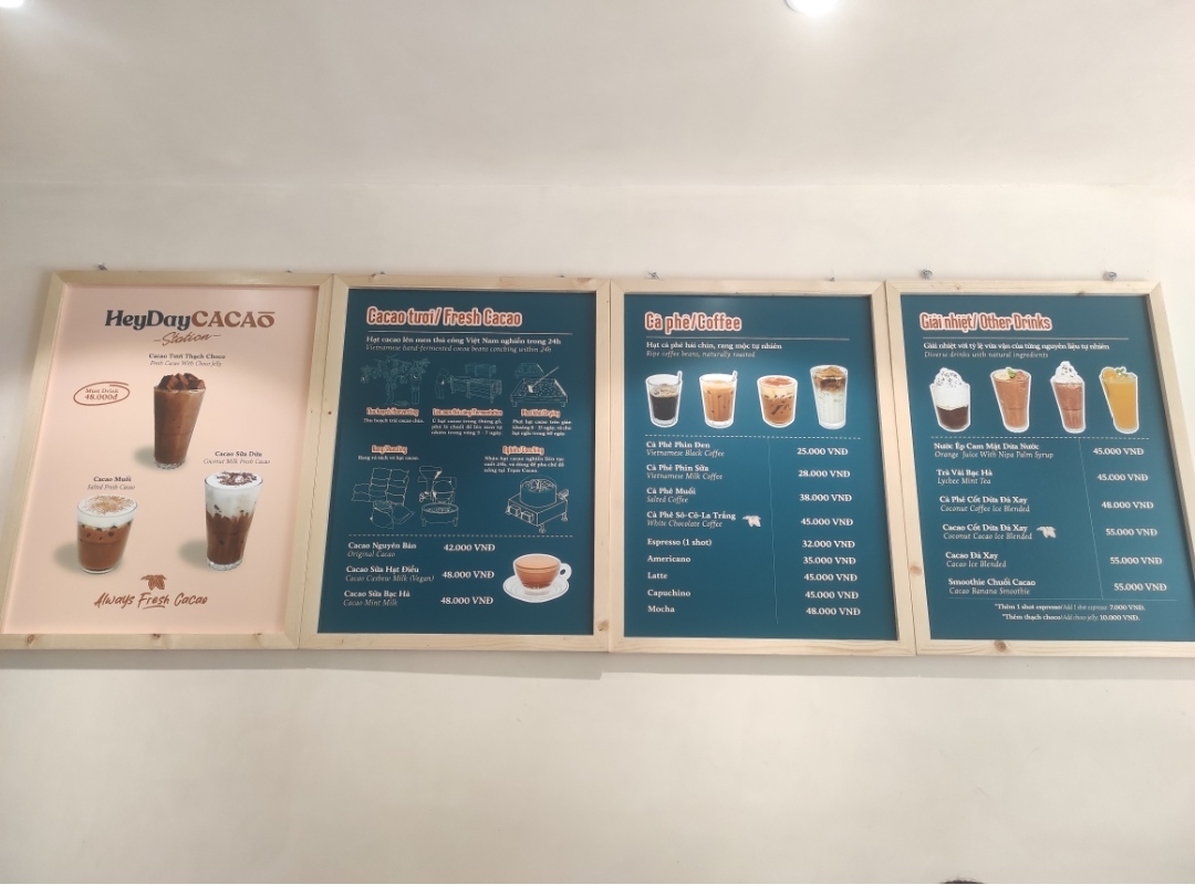 カフェではカカオを使用したドリンクメニューを展開