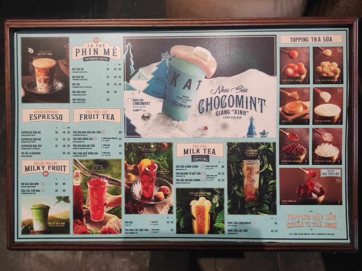 英語表記ありのイラスト付きの分かりやすいメニュー