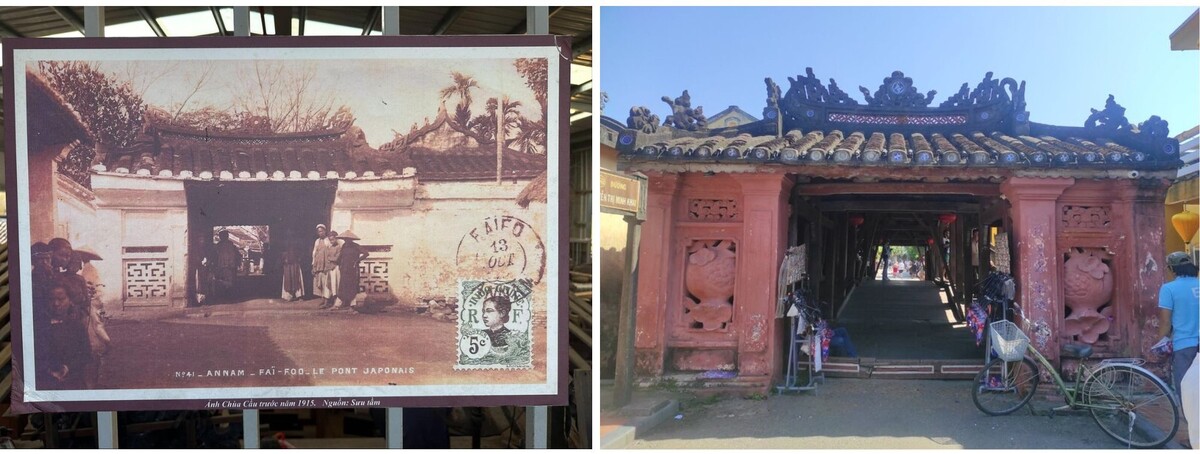 写真：(左)1915年撮影、(右)2024年撮影