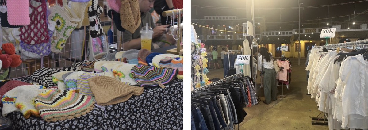 ハンドメイドや古着の商品が販売されています