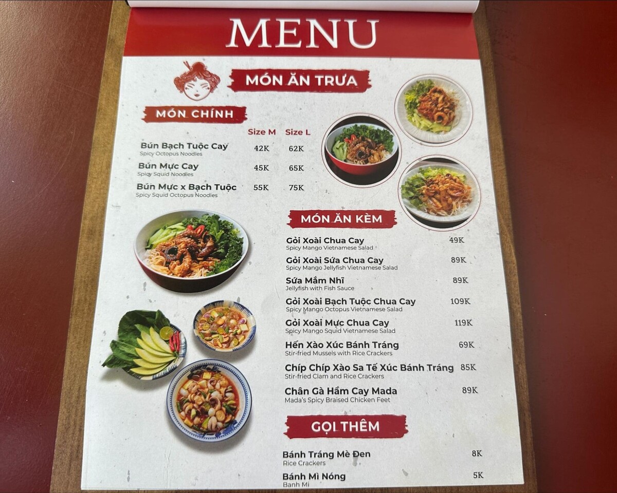 麺料理は、Ｍサイズ又はLサイズから選ぶことができます。