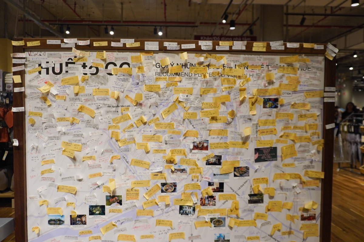 Hue to Goのボードには、各々が付箋で、おすすめの場所を紹介できるブースが設置されていました。
