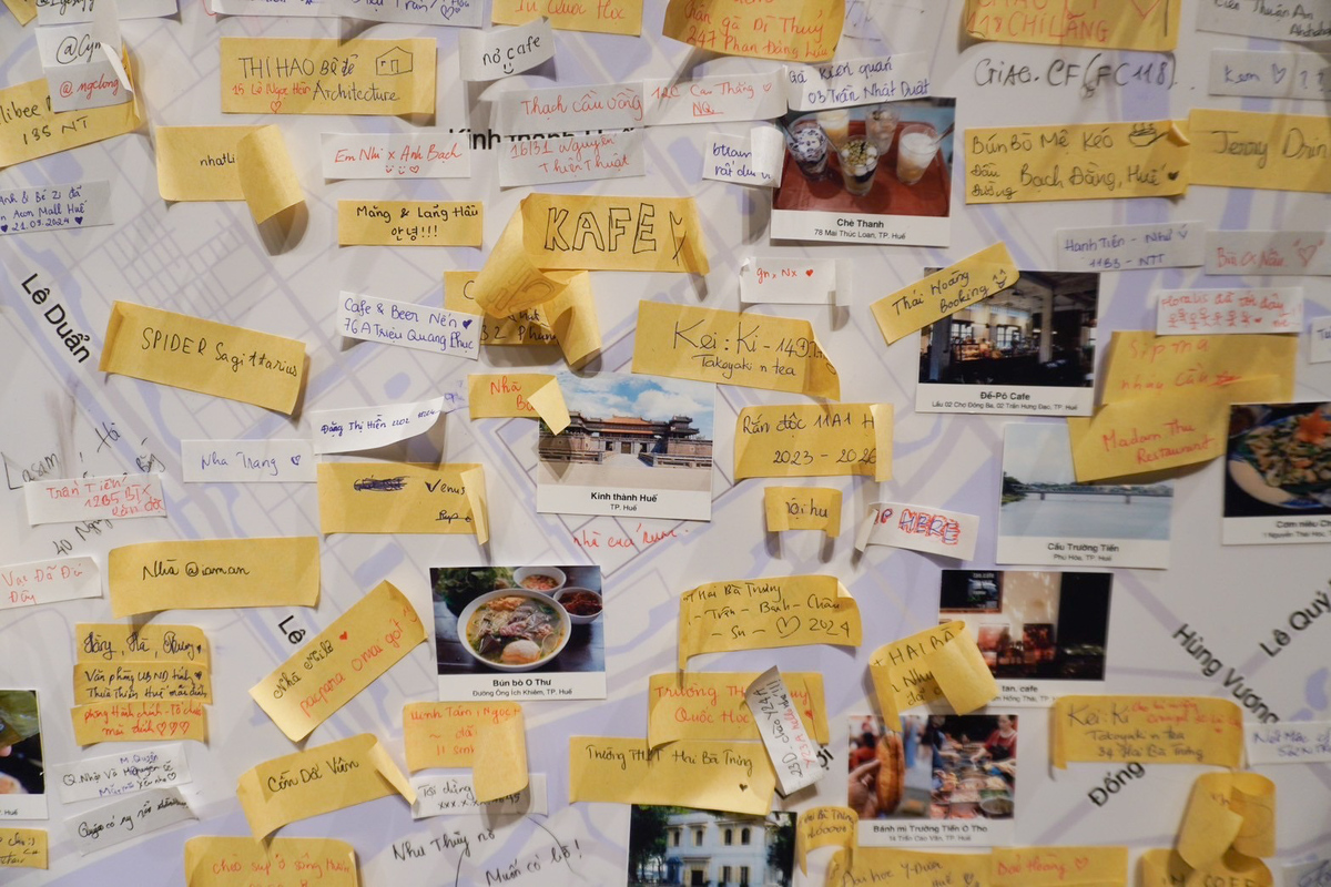 フエのおすすめのスポットがぎっしり埋まっていて素敵なボードです！