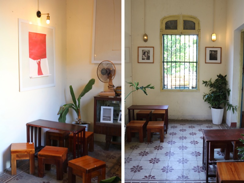 各テーブル近くには写真やアートが飾られています