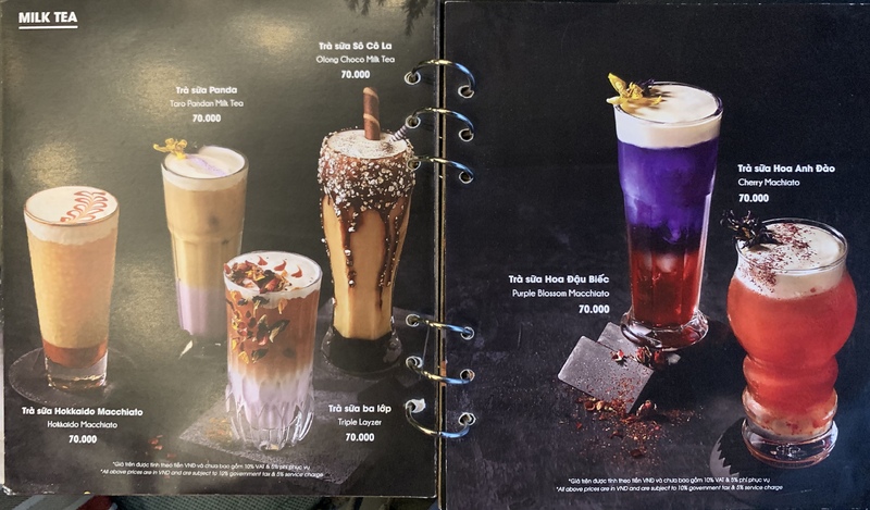 2019年12月現在のメニュー