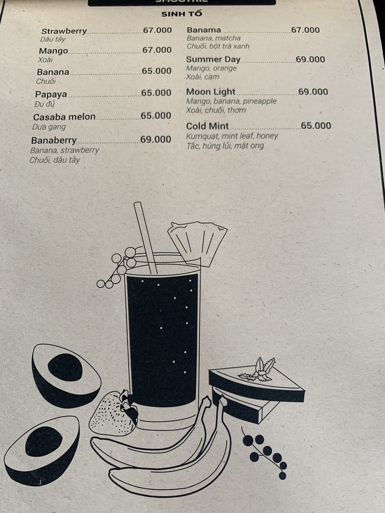 メニュー（一部）