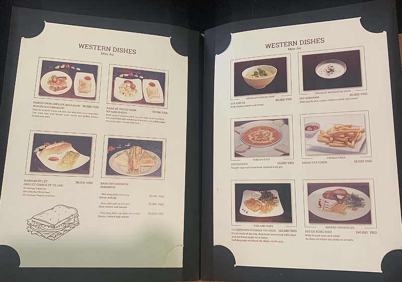 ゴンティホア(Ngon Thị Hoa)レストラン 2020年8月現在のメニュー