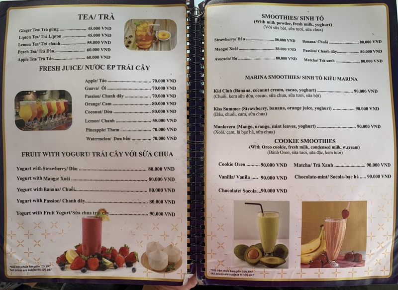 2020年6月現在のメニュー