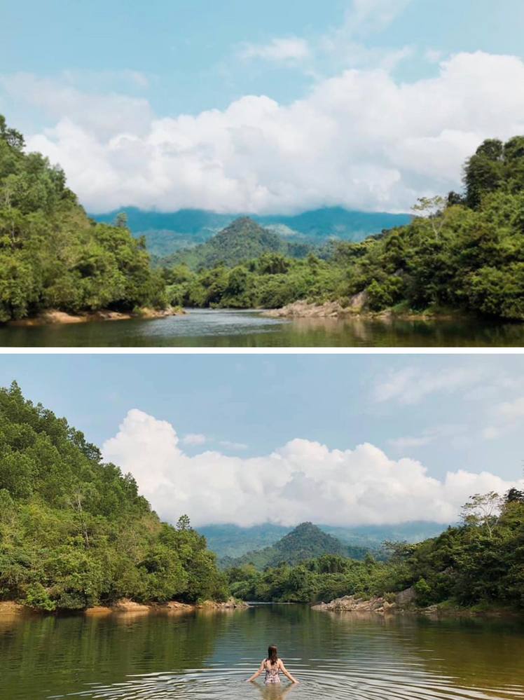 キャンプする場所の前には湖あ広がっており、水遊びも行えます。
