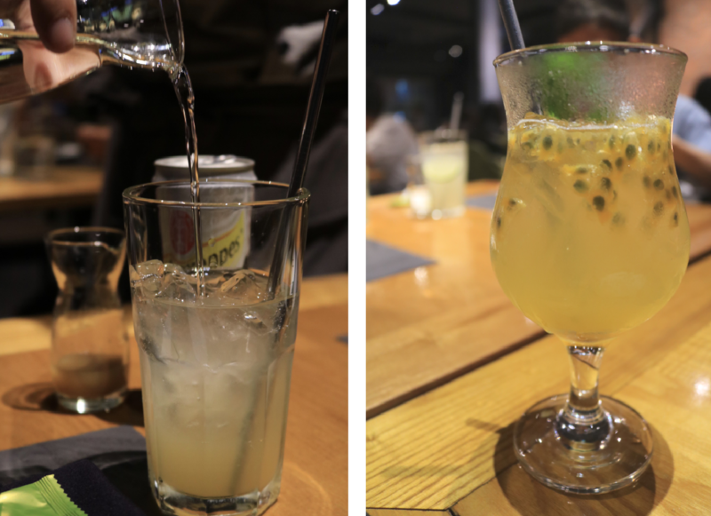 ジンジャーエールとパッションフルーツジュース